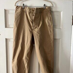 Alex Mill Boyish High Rise Tapered Chinos, Tan (Size 10)
